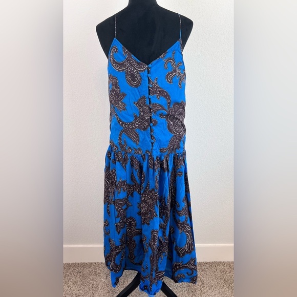 Anthropologie Atsu Flounced Paisley Midi Dress Size Medium - Picture 5 of 12